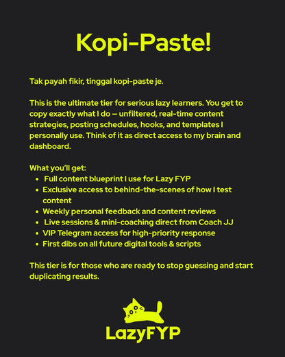 Coaching: Lazy FYP Method